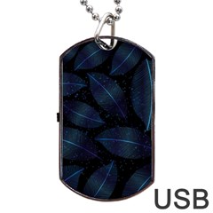 Leaves Nature Dog Tag Usb Flash (two Sides) by Cendanart