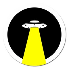 Ufo Flying Saucer Extraterrestrial Magnet 5  (round) by Cendanart