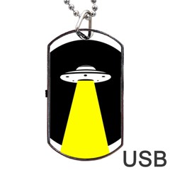 Ufo Flying Saucer Extraterrestrial Dog Tag Usb Flash (one Side) by Cendanart