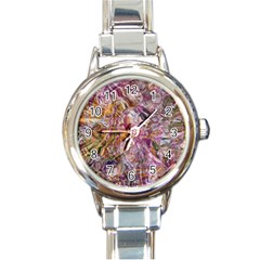 Abstract Flow Vi Round Italian Charm Watch by kaleidomarblingart