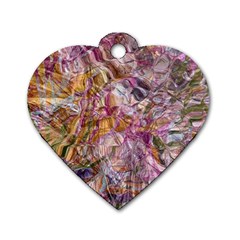 Abstract Flow Vi Dog Tag Heart (one Side) by kaleidomarblingart