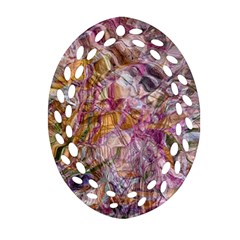 Abstract Flow Vi Oval Filigree Ornament (two Sides) by kaleidomarblingart