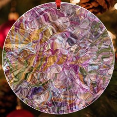 Abstract Flow Vi Uv Print Acrylic Ornament Round by kaleidomarblingart