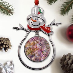 Abstract Flow Vi Metal Snowman Ornament by kaleidomarblingart