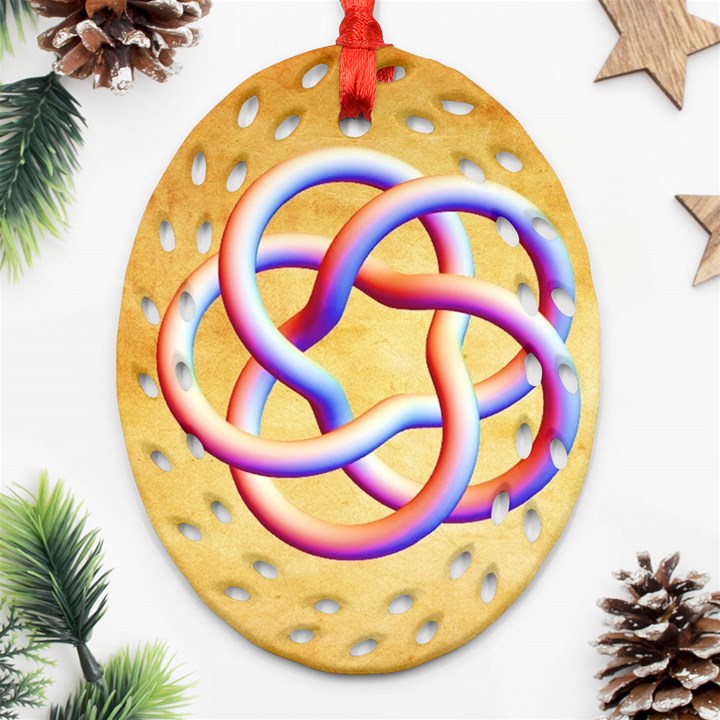 Math prototype Oval Filigree Ornament (Two Sides)