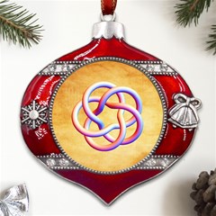 Math Prototype Metal Snowflake And Bell Red Ornament by Ndesign