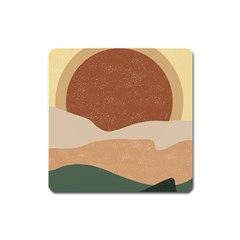 Sunrise Sunset Desert Wall Art Square Magnet by Bedest