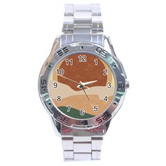 Sunrise Sunset Desert Wall Art Stainless Steel Analogue Watch by Bedest