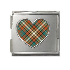 Tartan Scotland Seamless Plaid Pattern Vector Retro Background Fabric Vintage Check Color Square Geo Mega Link Heart Italian Charm (18mm) by Ket1n9