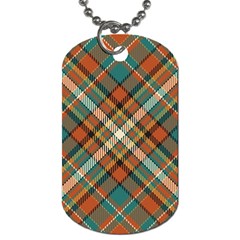 Tartan Scotland Seamless Plaid Pattern Vector Retro Background Fabric Vintage Check Color Square Geo Dog Tag (one Side) by Ket1n9