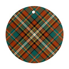 Tartan Scotland Seamless Plaid Pattern Vector Retro Background Fabric Vintage Check Color Square Geo Round Ornament (two Sides) by Ket1n9