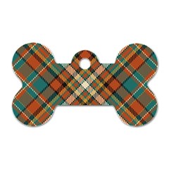 Tartan Scotland Seamless Plaid Pattern Vector Retro Background Fabric Vintage Check Color Square Geo Dog Tag Bone (one Side) by Ket1n9