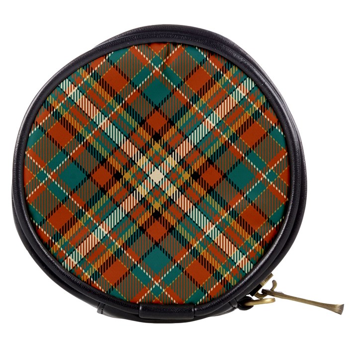 Tartan Scotland Seamless Plaid Pattern Vector Retro Background Fabric Vintage Check Color Square Geo Mini Makeup Bag