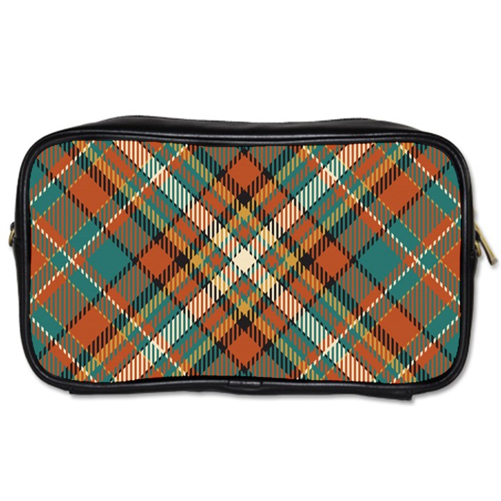 Tartan Scotland Seamless Plaid Pattern Vector Retro Background Fabric Vintage Check Color Square Geo Toiletries Bag (Two Sides)