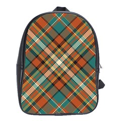 Tartan Scotland Seamless Plaid Pattern Vector Retro Background Fabric Vintage Check Color Square Geo School Bag (xl) by Ket1n9