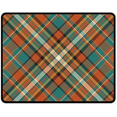 Tartan Scotland Seamless Plaid Pattern Vector Retro Background Fabric Vintage Check Color Square Geo Two Sides Fleece Blanket (medium) by Ket1n9