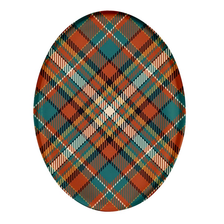 Tartan Scotland Seamless Plaid Pattern Vector Retro Background Fabric Vintage Check Color Square Geo Oval Glass Fridge Magnet (4 pack)