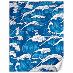 Storm Waves Seamless Pattern Raging Ocean Water Sea Wave Vintage Japanese Storms Print Illustration Canvas 12  X 16  by Ket1n9