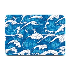 Storm Waves Seamless Pattern Raging Ocean Water Sea Wave Vintage Japanese Storms Print Illustration Plate Mats by Ket1n9