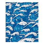 Storm Waves Seamless Pattern Raging Ocean Water Sea Wave Vintage Japanese Storms Print Illustration Shower Curtain 60  x 72  (Medium)  60 x72  Curtain