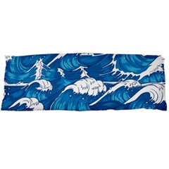 Storm Waves Seamless Pattern Raging Ocean Water Sea Wave Vintage Japanese Storms Print Illustration Body Pillow Case Dakimakura (two Sides) by Ket1n9