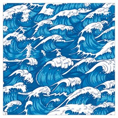 Storm Waves Seamless Pattern Raging Ocean Water Sea Wave Vintage Japanese Storms Print Illustration Lightweight Scarf  by Ket1n9