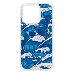 Storm Waves Seamless Pattern Raging Ocean Water Sea Wave Vintage Japanese Storms Print Illustration Iphone 14 Pro Tpu Uv Print Case by Ket1n9