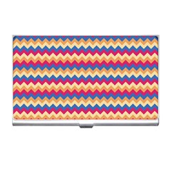 Zigzag Pattern Seamless Zig Zag Background Color Business Card Holder by Ket1n9