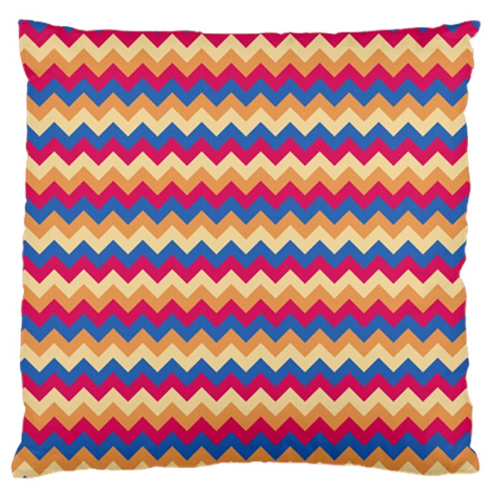 Zigzag Pattern Seamless Zig Zag Background Color Large Premium Plush Fleece Cushion Case (One Side)