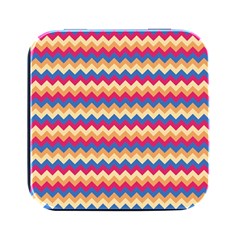 Zigzag Pattern Seamless Zig Zag Background Color Square Metal Box (black) by Ket1n9