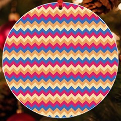 Zigzag Pattern Seamless Zig Zag Background Color Uv Print Acrylic Ornament Round by Ket1n9