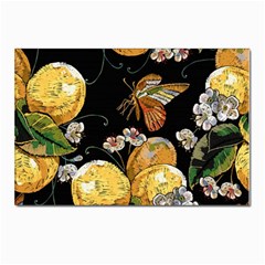 Embroidery Blossoming Lemons Butterfly Seamless Pattern Postcard 4 x 6  (pkg Of 10) by Ket1n9