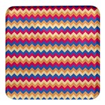 Zigzag Pattern Seamless Zig Zag Background Color Square Glass Fridge Magnet (4 pack) Front