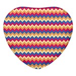 Zigzag Pattern Seamless Zig Zag Background Color Heart Glass Fridge Magnet (4 pack) Front