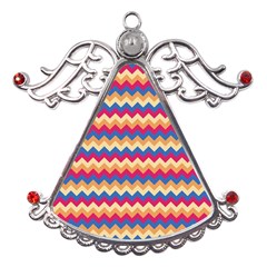 Zigzag Pattern Seamless Zig Zag Background Color Metal Angel With Crystal Ornament by Ket1n9