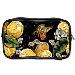 Embroidery Blossoming Lemons Butterfly Seamless Pattern Toiletries Bag (two Sides) by Ket1n9