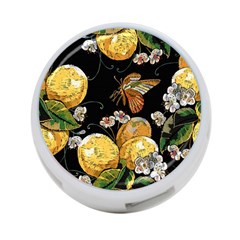 Embroidery Blossoming Lemons Butterfly Seamless Pattern 4-port Usb Hub (one Side) by Ket1n9