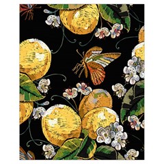 Embroidery Blossoming Lemons Butterfly Seamless Pattern Drawstring Bag (small) by Ket1n9