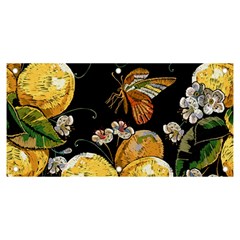 Embroidery Blossoming Lemons Butterfly Seamless Pattern Banner And Sign 6  X 3  by Ket1n9