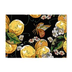 Embroidery Blossoming Lemons Butterfly Seamless Pattern Crystal Sticker (a4) by Ket1n9