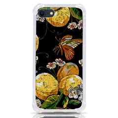 Embroidery Blossoming Lemons Butterfly Seamless Pattern Iphone Se by Ket1n9