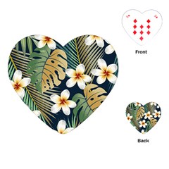 Seamless Pattern With Tropical Strelitzia Flowers Leaves Exotic Background Playing Cards Single Design (heart) by Ket1n9