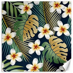 Seamless Pattern With Tropical Strelitzia Flowers Leaves Exotic Background Canvas 20  X 20  by Ket1n9