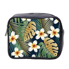 Seamless Pattern With Tropical Strelitzia Flowers Leaves Exotic Background Mini Toiletries Bag (two Sides) by Ket1n9