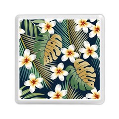 Seamless Pattern With Tropical Strelitzia Flowers Leaves Exotic Background Memory Card Reader (square) by Ket1n9