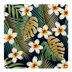 Seamless Pattern With Tropical Strelitzia Flowers Leaves Exotic Background Banner And Sign 4  X 4  by Ket1n9