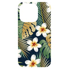 Seamless Pattern With Tropical Strelitzia Flowers Leaves Exotic Background Iphone 14 Pro Black Uv Print Case by Ket1n9