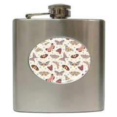 Pattern With Butterflies Moths Hip Flask (6 Oz) by Ket1n9