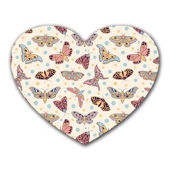 Pattern With Butterflies Moths Heart Mousepad by Ket1n9