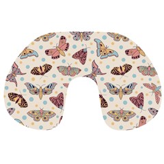 Pattern With Butterflies Moths Travel Neck Pillow by Ket1n9